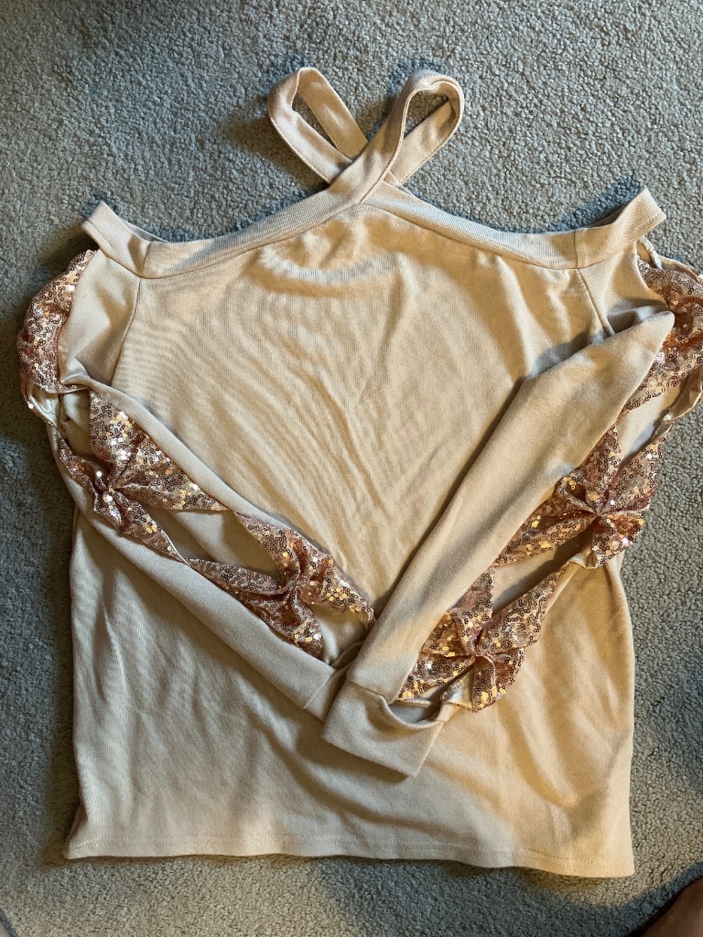 Rose Gold Bow Sleeve Top
